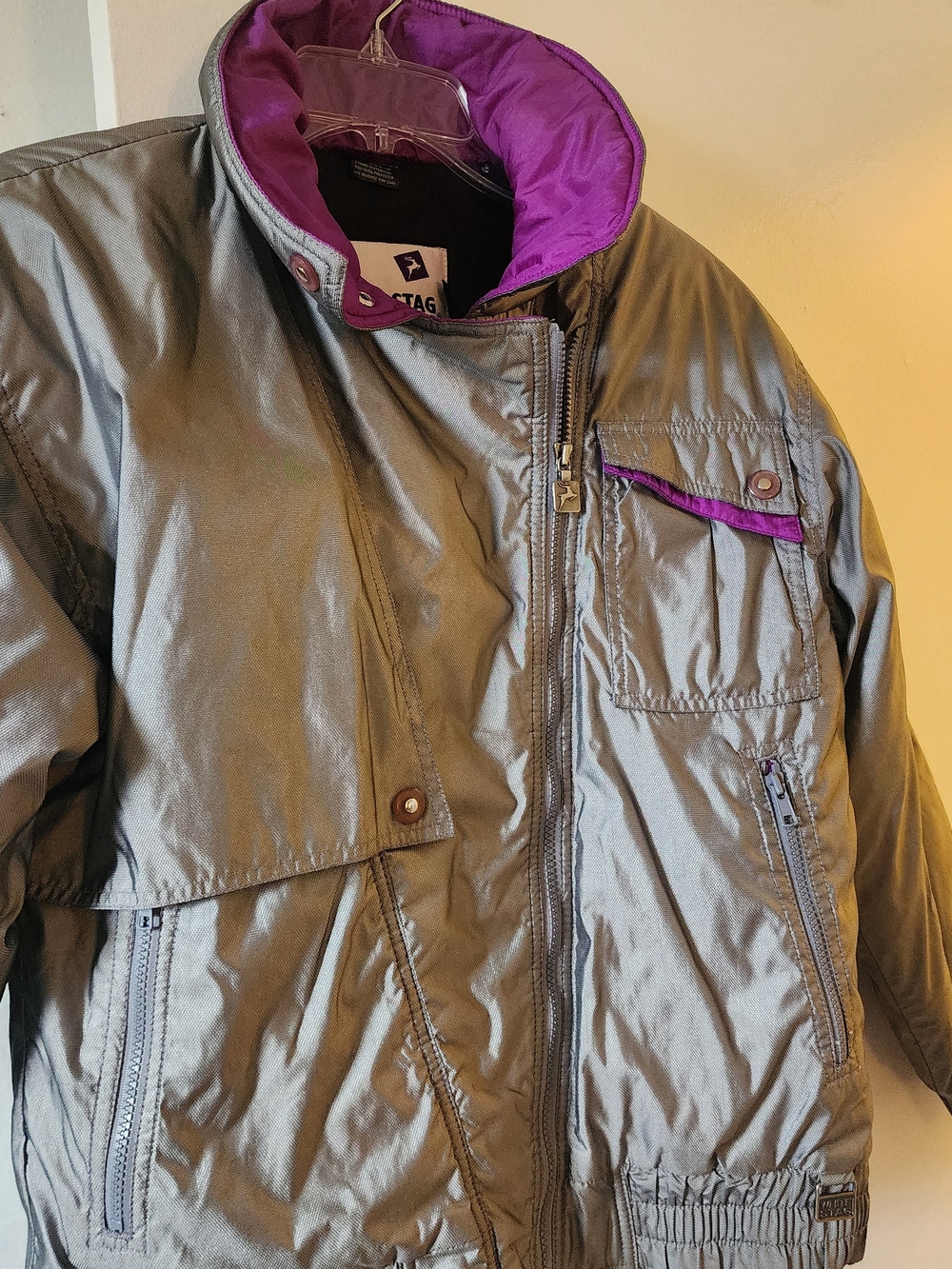 White Stag Gray Ski Jacket with Purple Lining